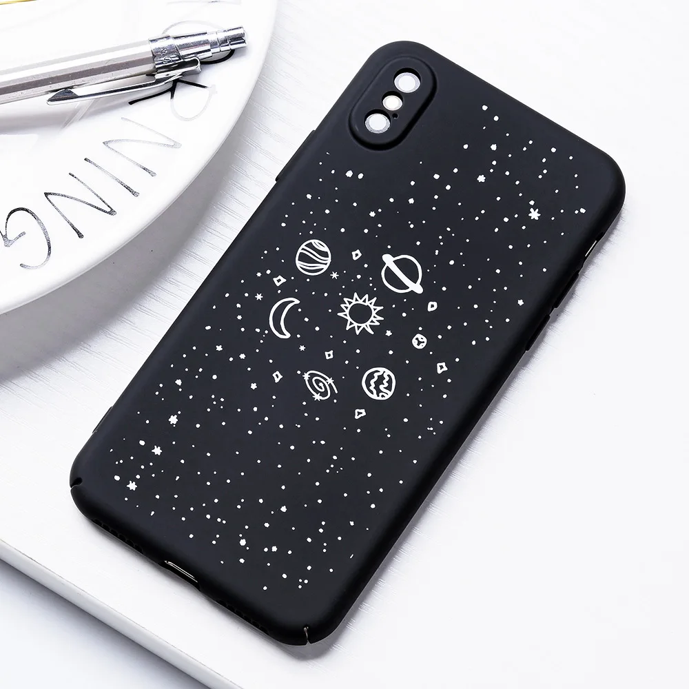 TOMKAS Moon узорчатые Чехлы для iPhone X 8 7 s Чехол Жесткий PC чехол матовый Космос простые 6