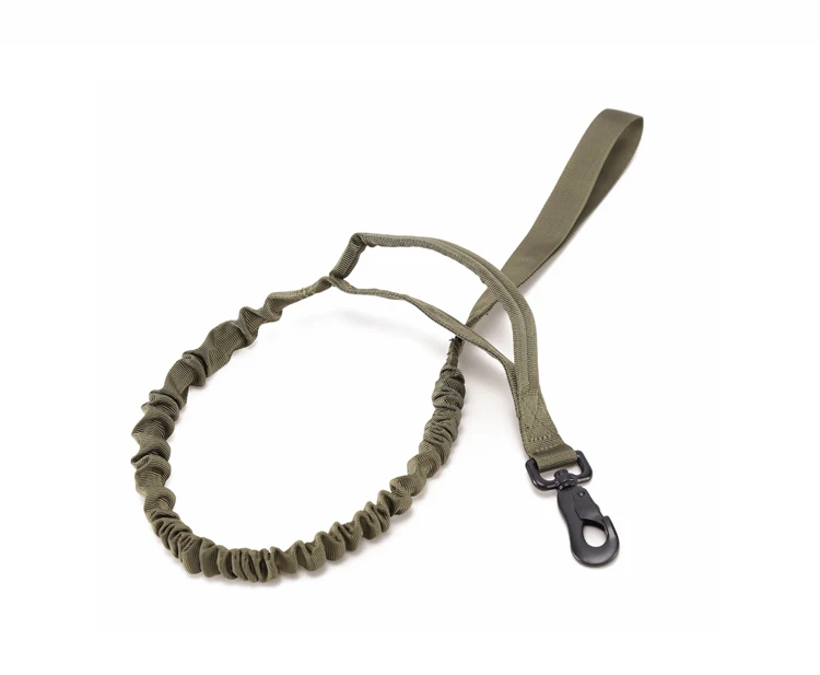 army green leash Военный Тактический ошейник для собак, Охотничий Жилет, нейлоновый банджи-поводок, поводок для тренировок, бега, средних и больших собак, немецкая овчарка - Цвет: army green leash