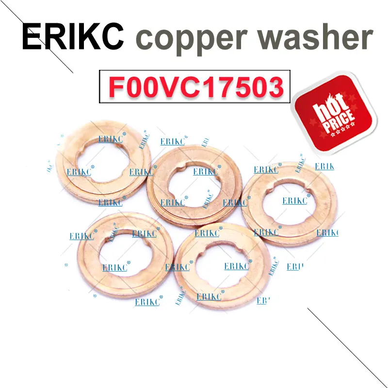 ERIKC 10 шт./лот Common Rail Топливные форсунки медные шайбы F00VC17504 дизель сопла тепловой щит F00VC17503 F00VC17505 для BOSCH - Цвет: F00VC17503  1.5mm