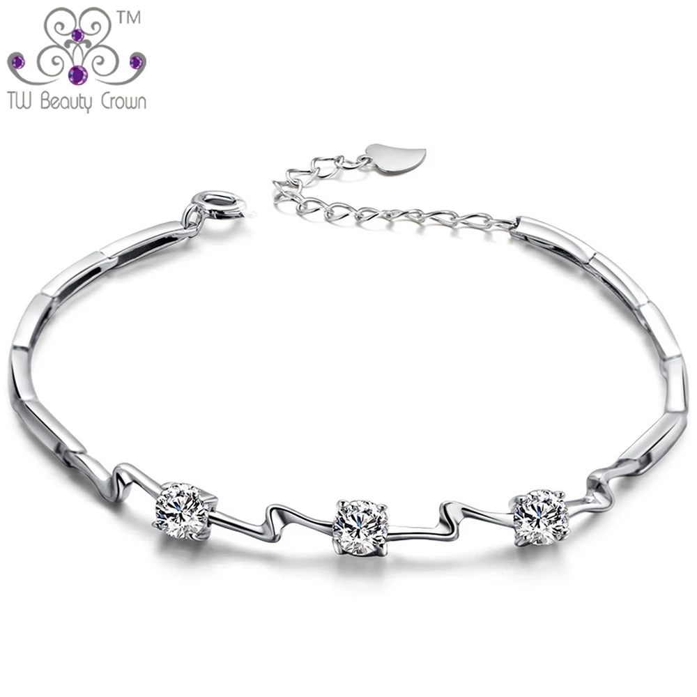 Женский браслет из серебра 925 пробы с фианитом | Украшения и аксессуары