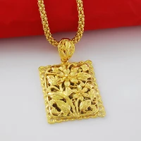 vintage classic pure gold color 4mm popcorn chain follower pendant necklace for women men anniversary engagement jewelry gifts