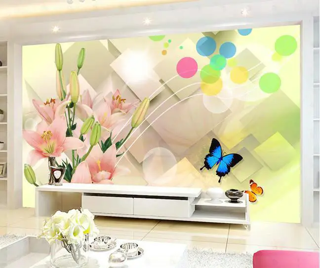New large wallpaper Custom 3D TV backdrop of bright flowers mural wall paper papel de parede stickers201530 elect | Строительство и