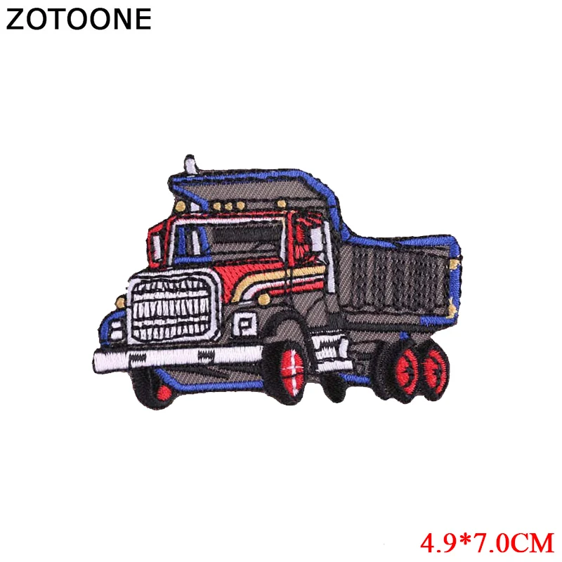 1938 ZOTOONE 1 шт., нашивки с изображением мультяшного автомобиля для одежды, аппликация, вышивка, сделай сам, ручная работа, странные вещи, милые, на заказ, пришитые нашивки D - Цвет: 1938