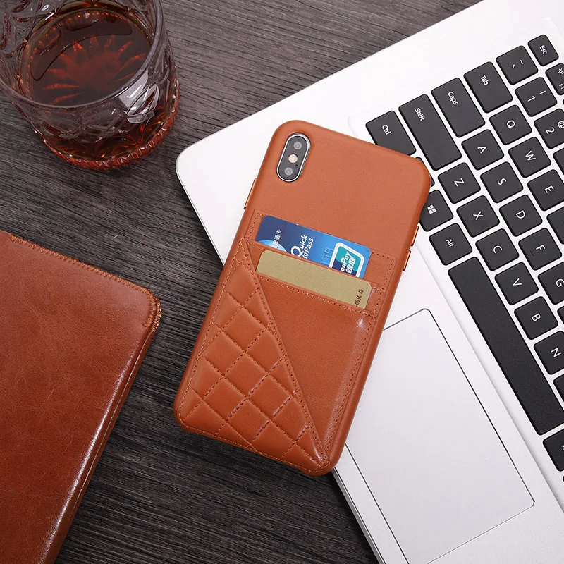 Алюминиевый металлический чехол из натуральной кожи для Apple iPhone XS X XS MAX, роскошный держатель для карт со слотом, чехол