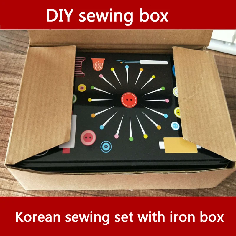 20-color coil sewing and repair kit set needle thread scissors crochet button winder combination iron box | Дом и сад