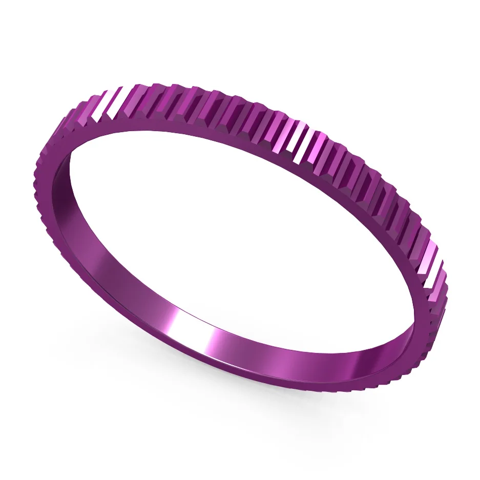 Purple Inner Ring Floya 2 мм ширина заполненное кольцо шестерни аксессуары внутренние кольца Сменные алюминиевый материал для женщин Персонализированные красочные - Цвет основного камня: Purple Inner Ring