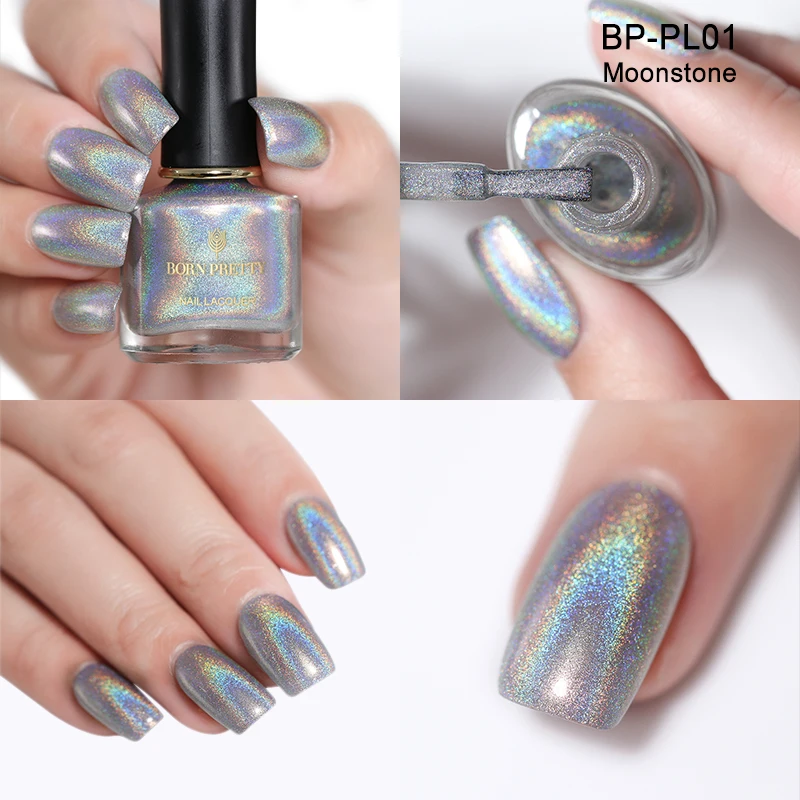 BORN PRETTY Holo flowresh серия лак для ногтей 6 мл Голографический лазерный лак для ногтей сияющий блеск лак для ногтей полуперманентное масло