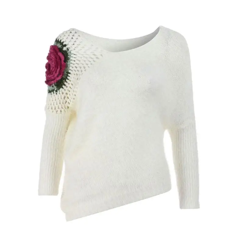 Womail Women Autumn Winter Pullovers Roses Hook Flowers Hollow Sweater Tops Blouse 2018 L30802 | Женская одежда