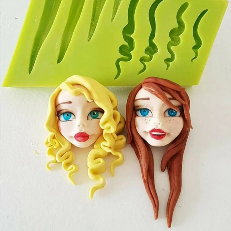 

Aouke Hair Shape Silicone Mold Kitchen DIY Cake Baking Tool Dessert Fondant Decoration Clay Plasticine Makeing Chocolate Mold