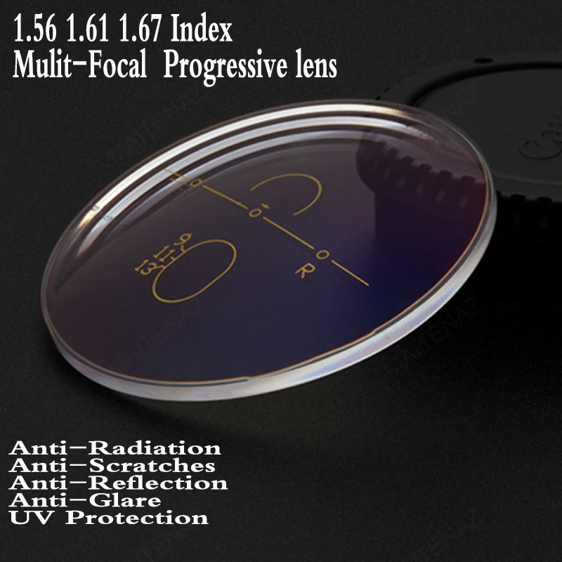 1.56 1.61 1.67 Index Multi-Focal Progressive Aspheric Optical Prescription Lens Myopia Presbyopia Recipe Glasses Lens FT0004