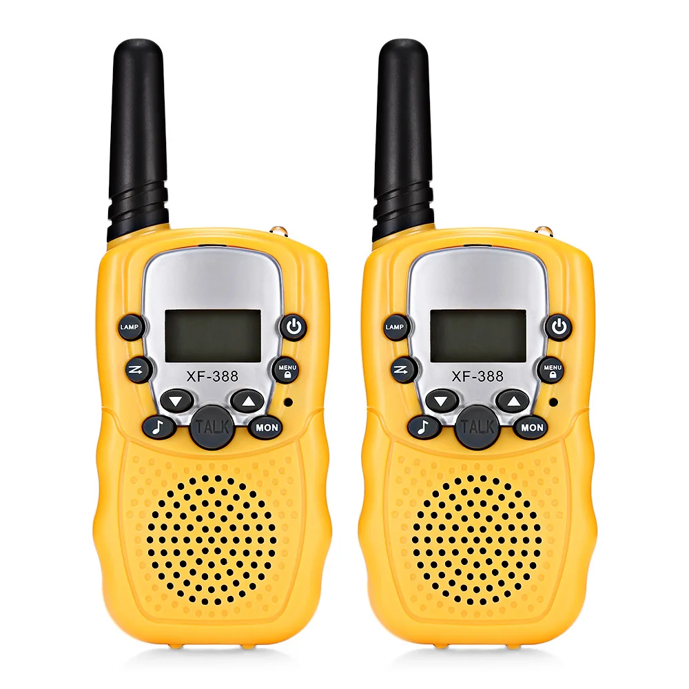 Yellow 2 шт. XF-388 Детские рации 2-way Радио 3 км Диапазон 22 каналов - Цвет: Yellow