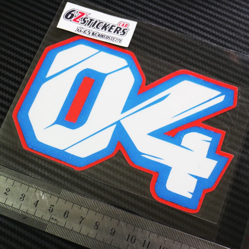 Andrea Dovizioso 04 Кол-во красно-синие предупреждающие знаки Наклейки для мотоцикла |
