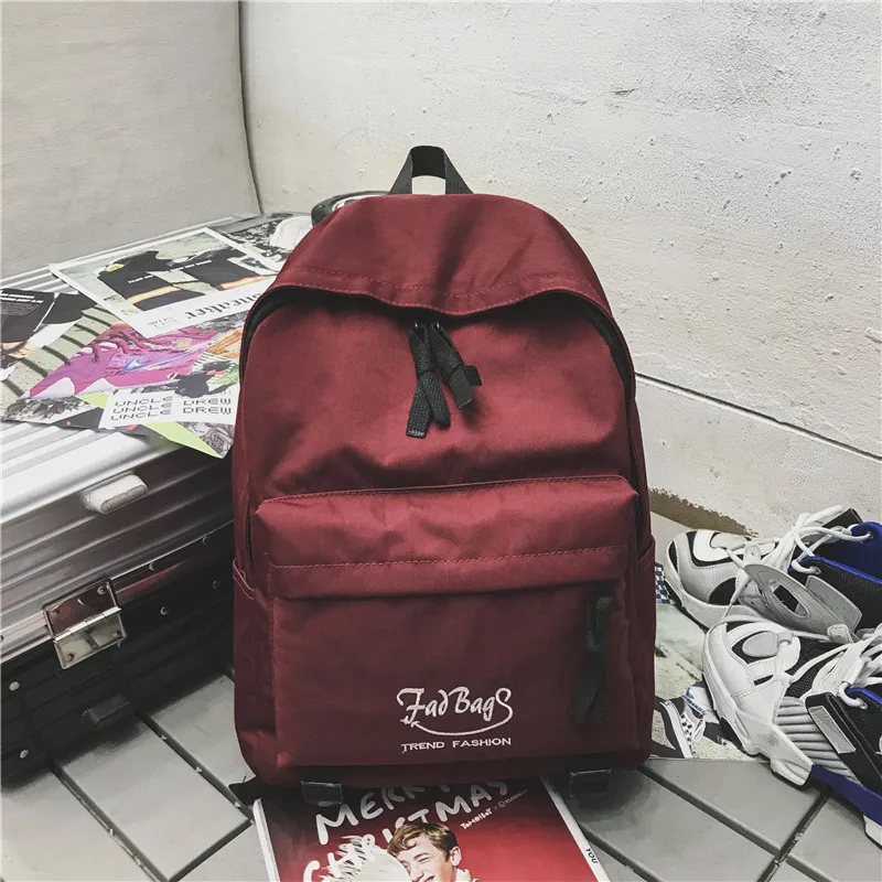 Harajuku Ulzzang, пара рюкзаков, нейлон, для женщин и мужчин, рюкзак, корейский стиль, для колледжа, школьная сумка для подростков, девочек, мальчиков, mochilas mujer - Цвет: Красный