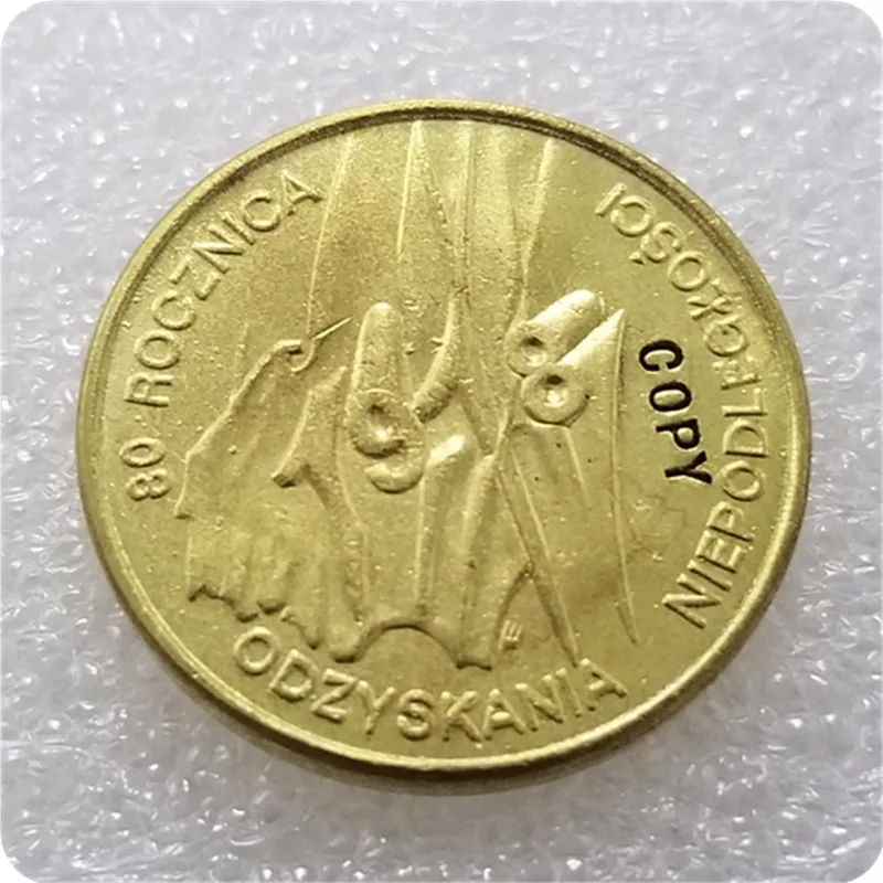80th Anniversary 1998 польский скандинавский 2 ZL монеты КОПИЯ - Цвет: 80th Anniversary