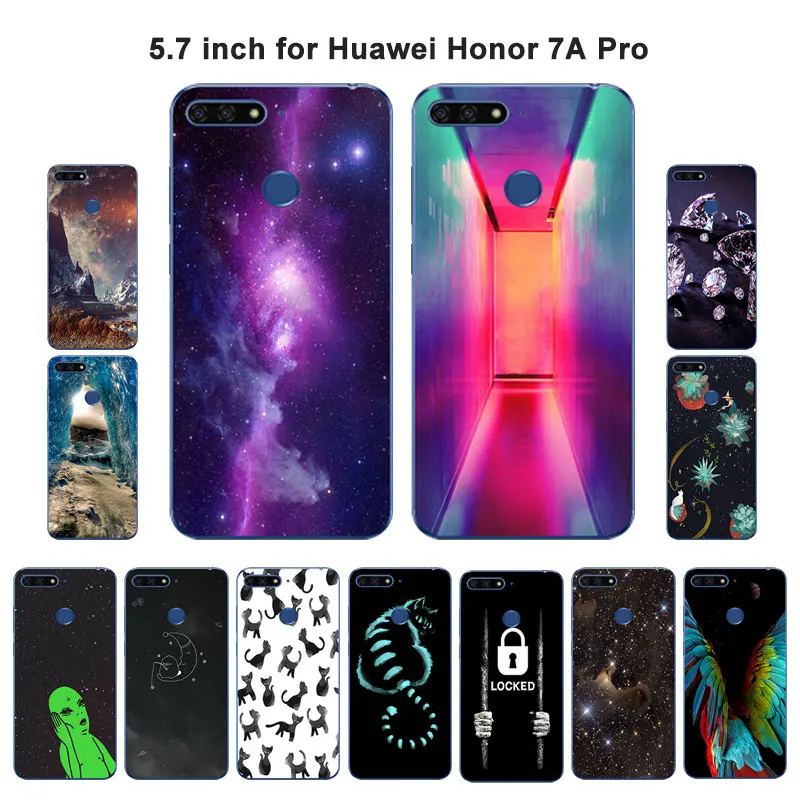 ТПУ для Huawei Honor 7A Pro прозрачный силиконовый чехол телефона 5 7 дюймов задняя крышка