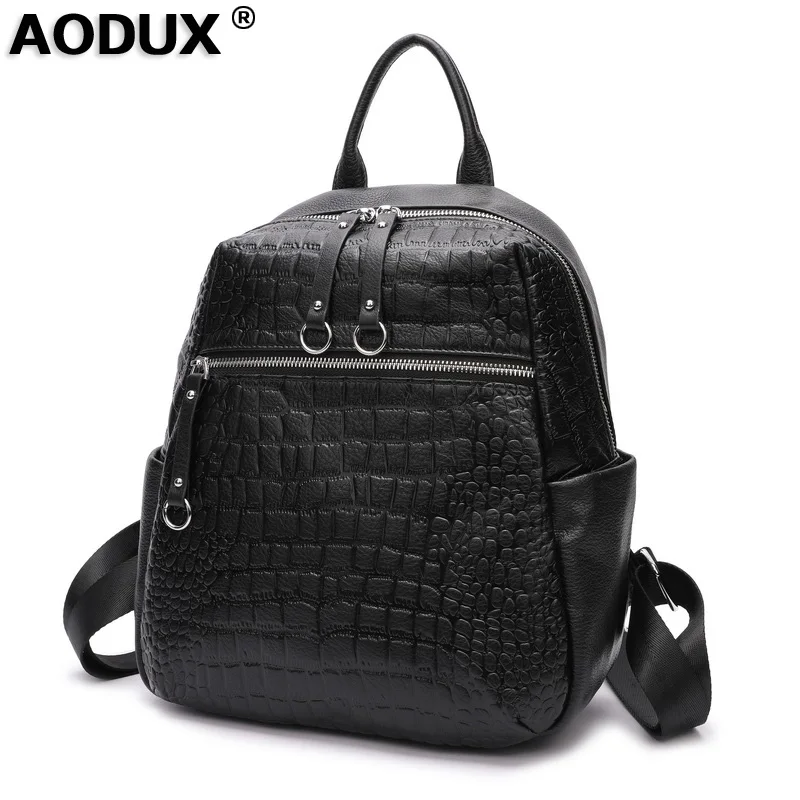 Классический женский рюкзак Aodux из 100% итальянской натуральной коровьей кожи с