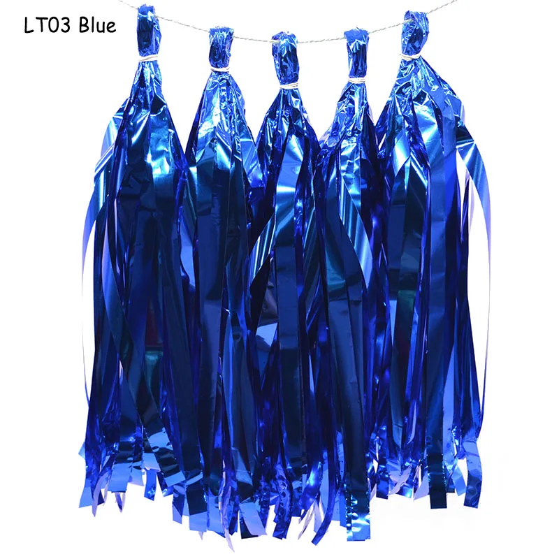 LT03 blue 5 листов/Лот Декоративные DIY тканевая бумага кисточка гирлянда бахрома фон из флажков Гирлянда Свадьба День Рождения Вечеринка украшения - Цвет: LT03 blue