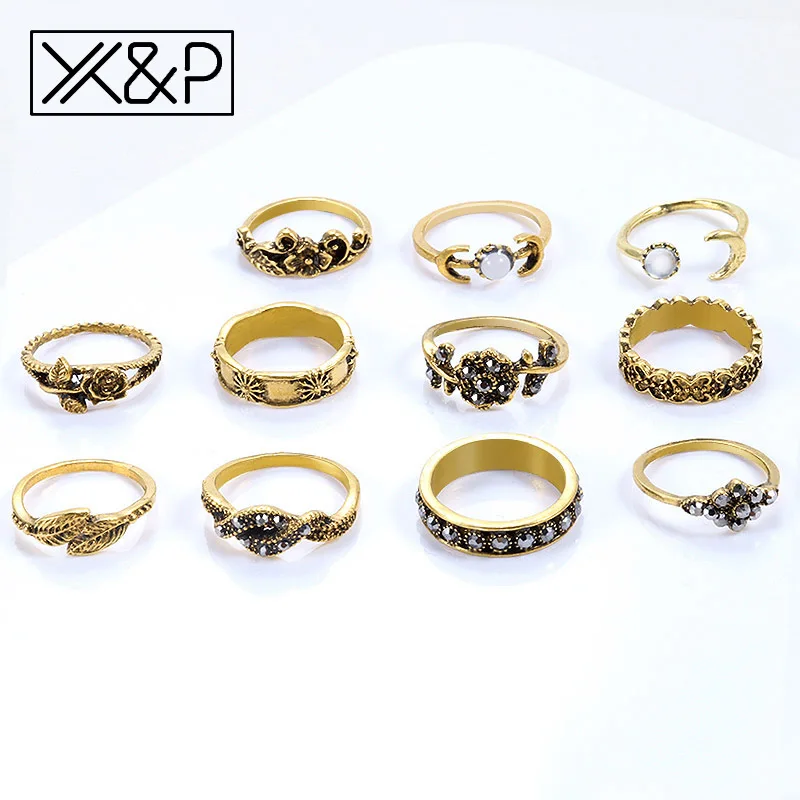 Кольцо X & P женское/Мужское золотое/серебряное регулируемое 12 шт./компл.|Кольца| |