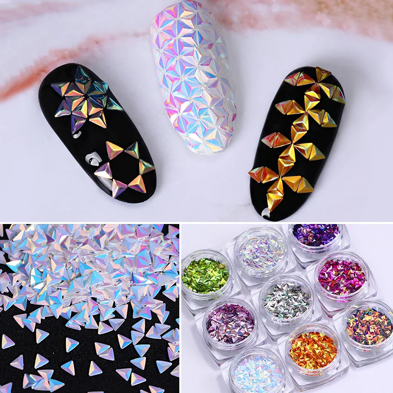 AB Color Nail Sequins 0.7g Chameleon Iridescent Paillette Flakies 3D Art Decoration | Красота и здоровье