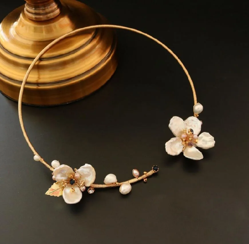 CSxjd модное Очаровательное ожерелье с натуральным жемчугом в стиле барокко ручной