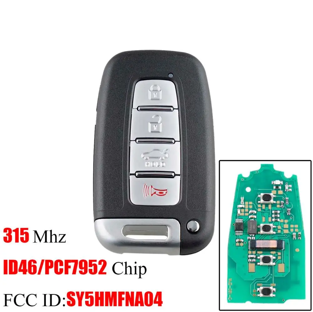315Mhz BHKEY 4 кнопки дистанционного Smart key 315/433 МГц для HYUNDAI Elantra Genesis Veloster Equus Tucson Sonata Azera 2009- SY5HMFNA04 - Количество кнопок: 315Mhz