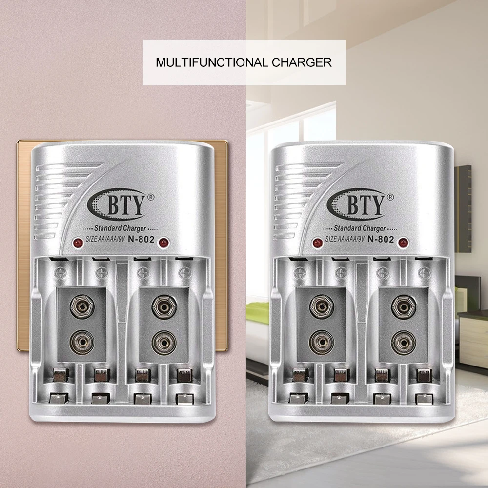 4 слота батареи AA/AAA/9 V перезаряжаемые ni-mh многофункциональное зарядное устройство вилка Европа/США