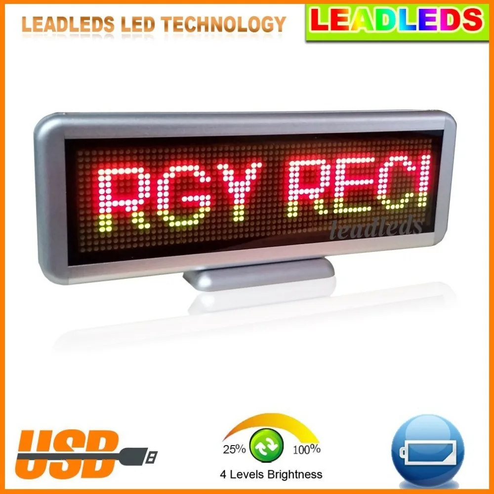 3 Color Moving Led Display Board Rechargeable Programmable (Stand up or Hang)