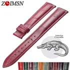 Ремешок ZLIMSN из натуральной крокодиловой кожи для наручных часов, браслет для часов, аксессуары для часов Omega Longines, 12-24 мм