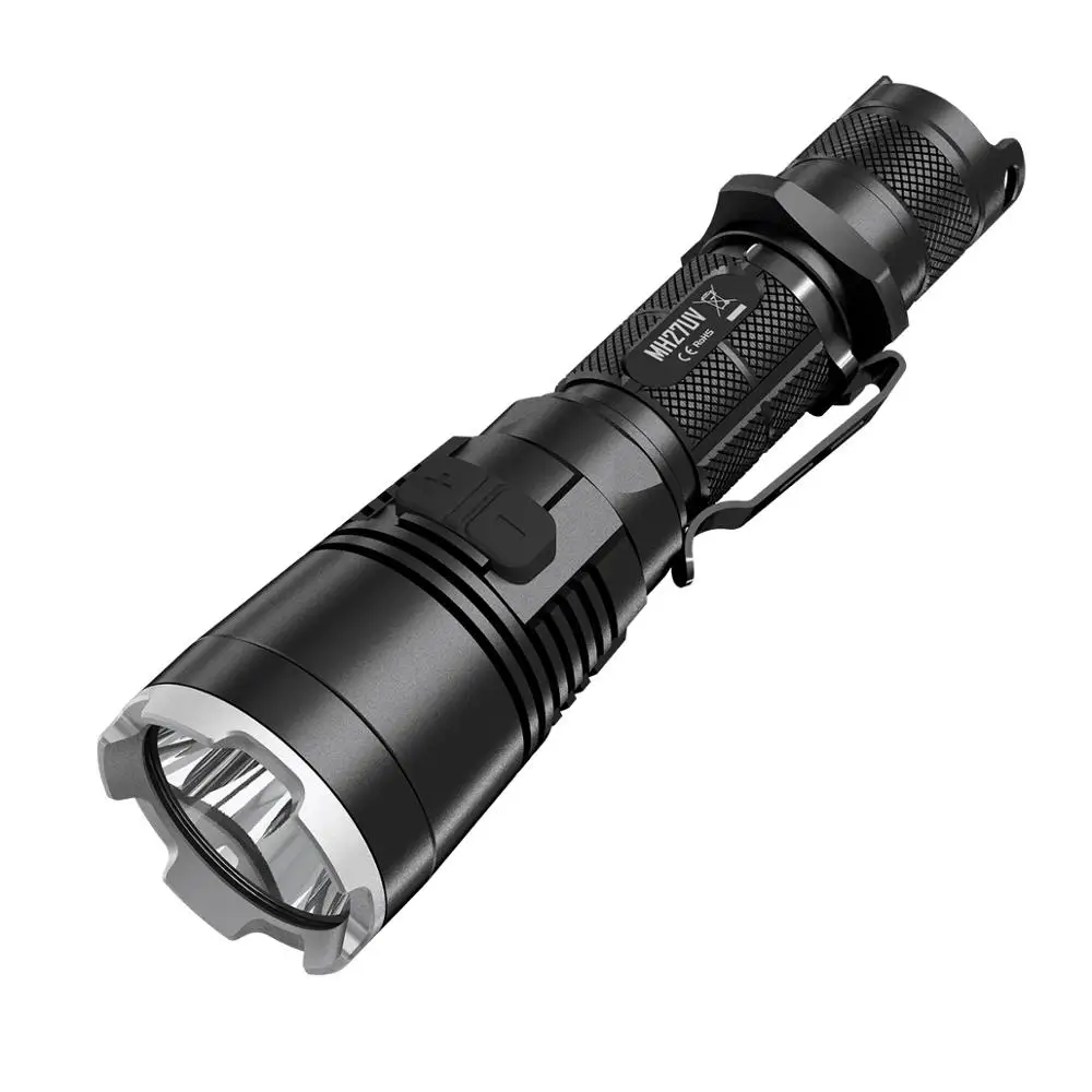 値段 Nitecore MH27UV戦術的な懐中電灯遠大なcree XP-LハイV3赤青紫led懐中電灯18650バッテリー