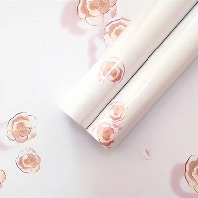 Floral Ivory 3 м/5 м/10 м Толстый лазерный цветочный узор рулон обоев ПВХ самоклеящаяся декоративная пленка DIY наклейки на стену для кухни домашний декор - Цвет: Floral Ivory