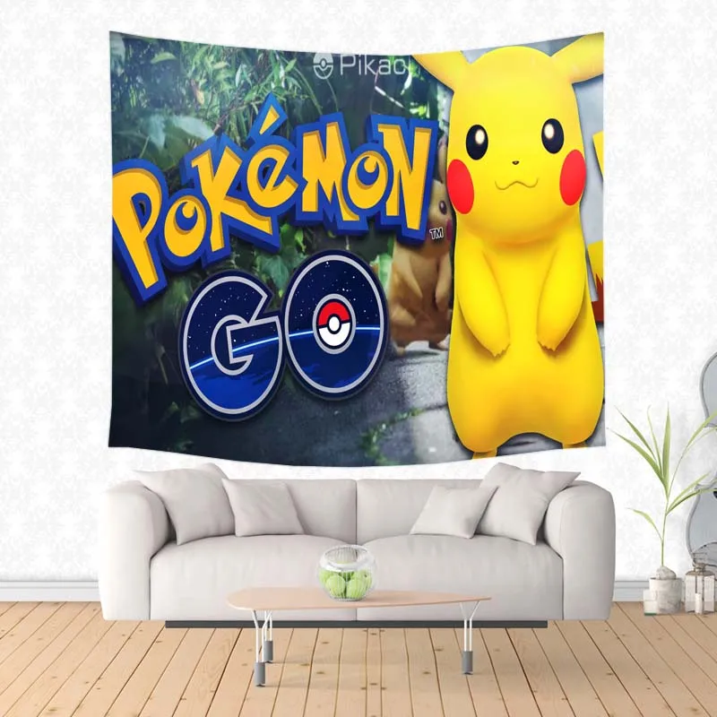 Pokemon Go Pattern Wall Hanging Tapestry Custom Beach Towel Polyester Travel Blanket Yoga Shawl Picnic Mat