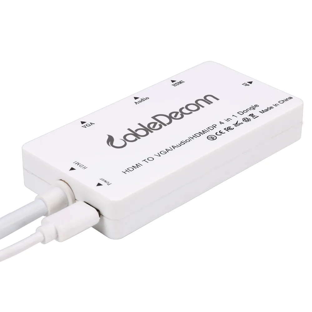 Кабель 4 в 1 HDMI к VGA DisplayPort DP аудио с Micro USB конвертер адаптер для ноутбука видеокарты