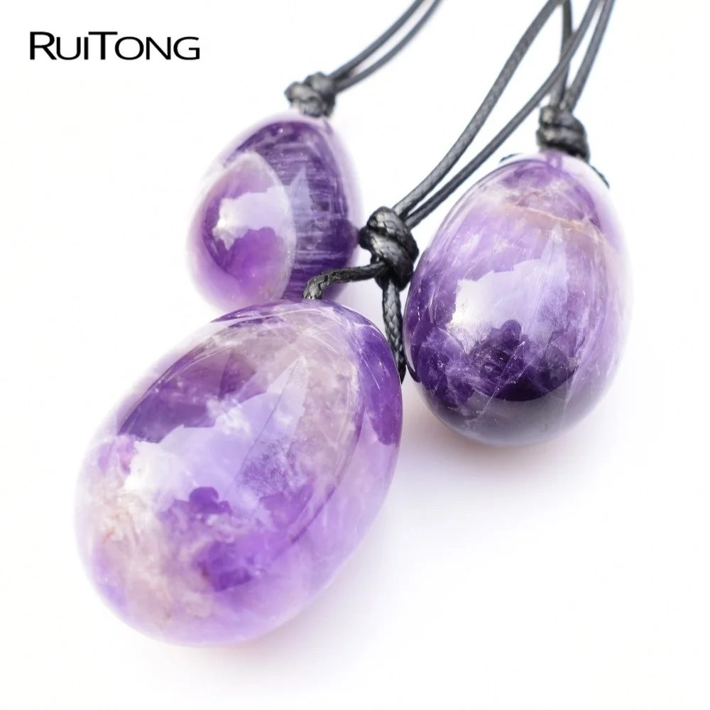 3 шт./компл. натуральный аметист Йони яйцо Бен Ва мяч для женщин таза пол мышцы