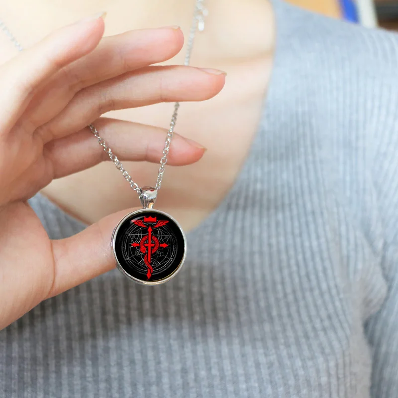 Fullmetal alchemist necklace edward pendant handmade jewelry for men | Necklace