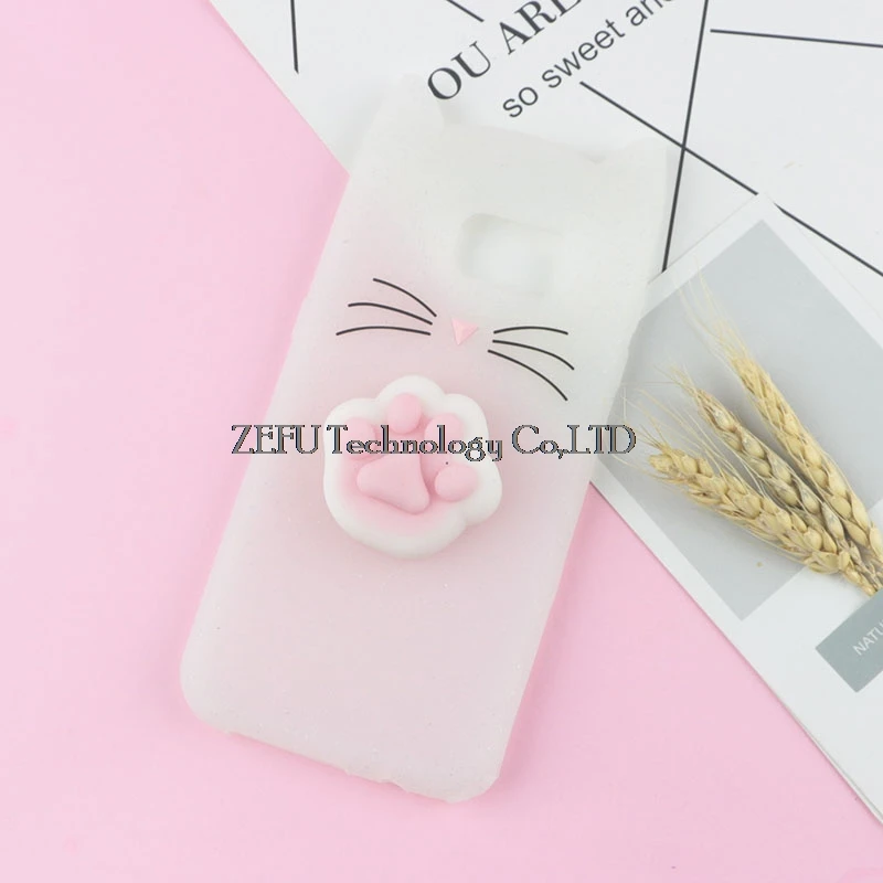 3D милый японский блестящий чехол с бородатым котом для samsung Galaxy S3 Neo S5 S6 S7 Edge S8 S9 Plus S10e S10 Lite милый мягкий чехол