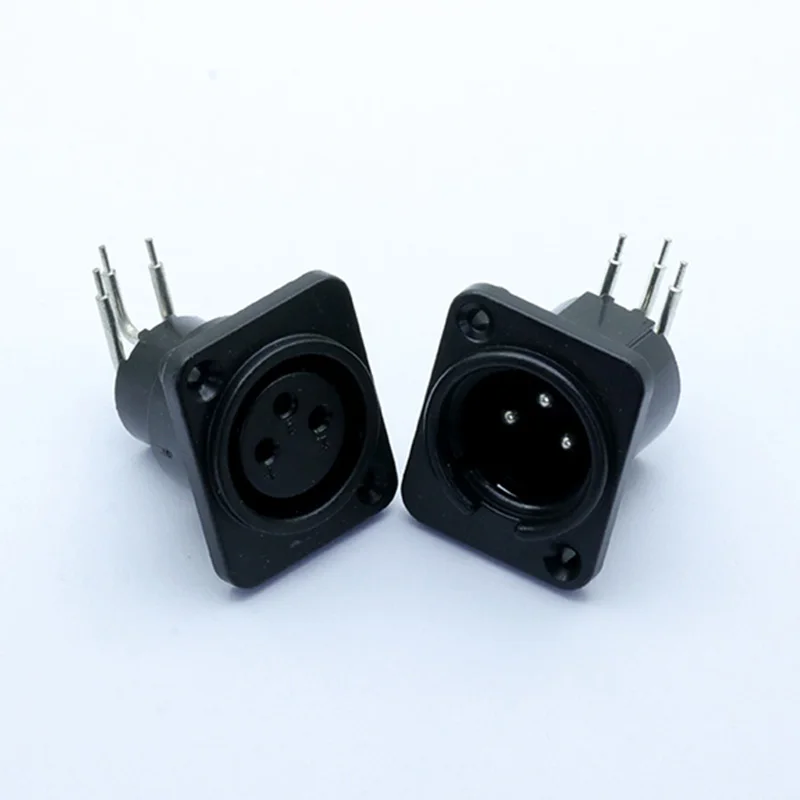 10 шт. XLR штекер и гнездо 3Pin XLR штекер и гнездо панель Крепление Шасси 3 шпильки квадратной формы XLR разъем адаптер - Цвет: 5XRTC2035 5XRTC2036