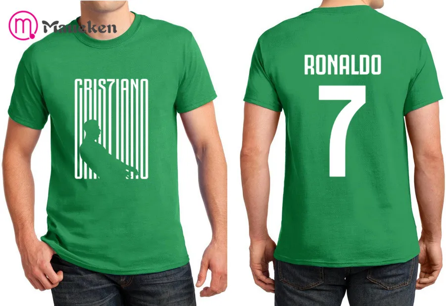 2021 печатных cr7 имя Криштиану Роналду Мужская футболка с коротким рукавом 100%