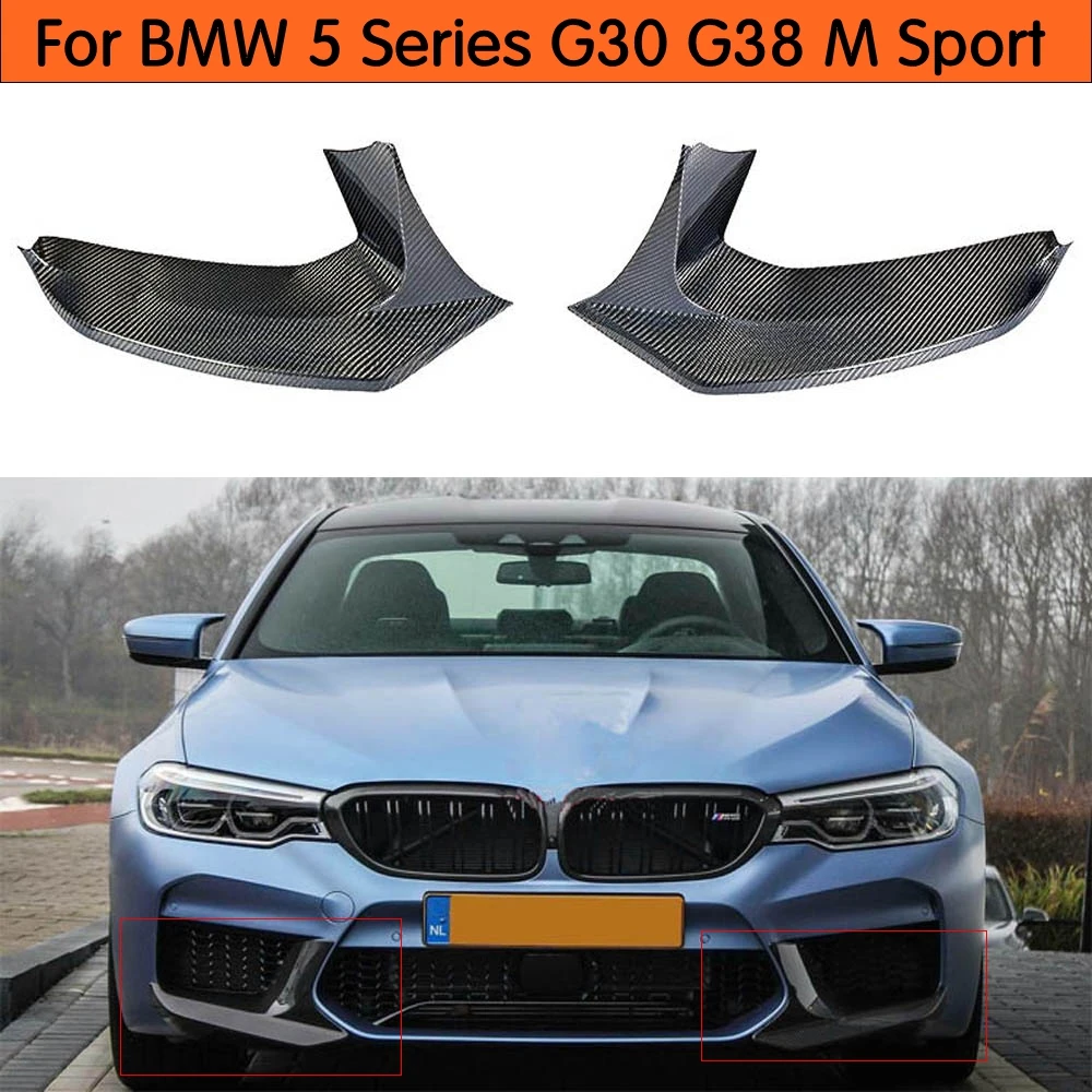 M5 Look 530i 540i углеродное волокно передний бампер боковые разветвители фартук для BMW