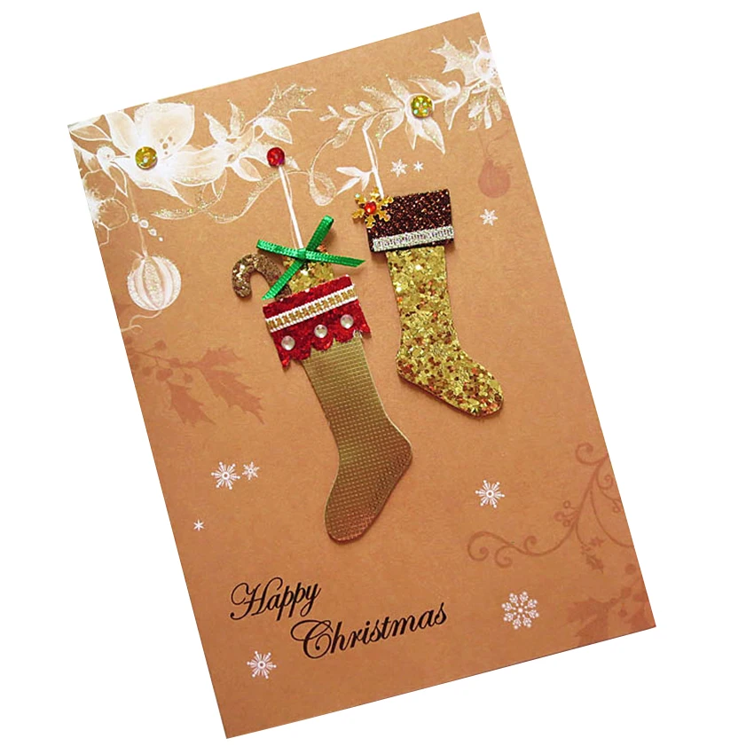 3D всплывающая открытка ручной работы с рождеством разные стили случайные