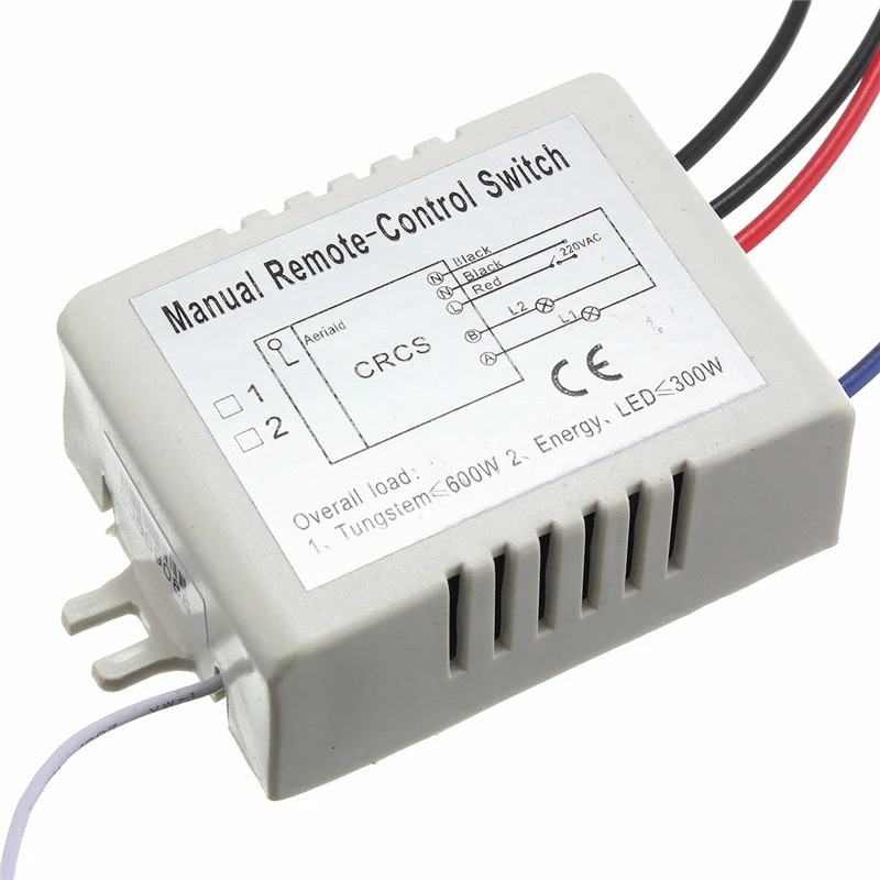1 Way RF Wireless Remote Control Switch ON/OFF 300W 220V Lamp Light Digital Wall Receiver Transmitter | Обустройство дома