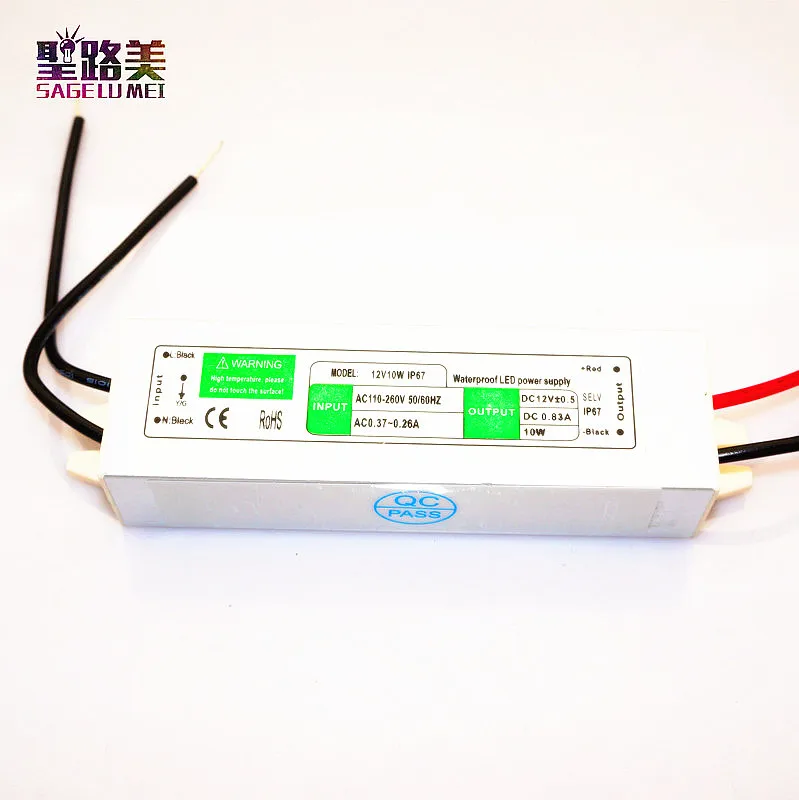 AC110V-260V DC 12 В/24 В 10 Вт 20 30 50 80 100 IP67 Водонепроницаемый светодиодный трансформатор