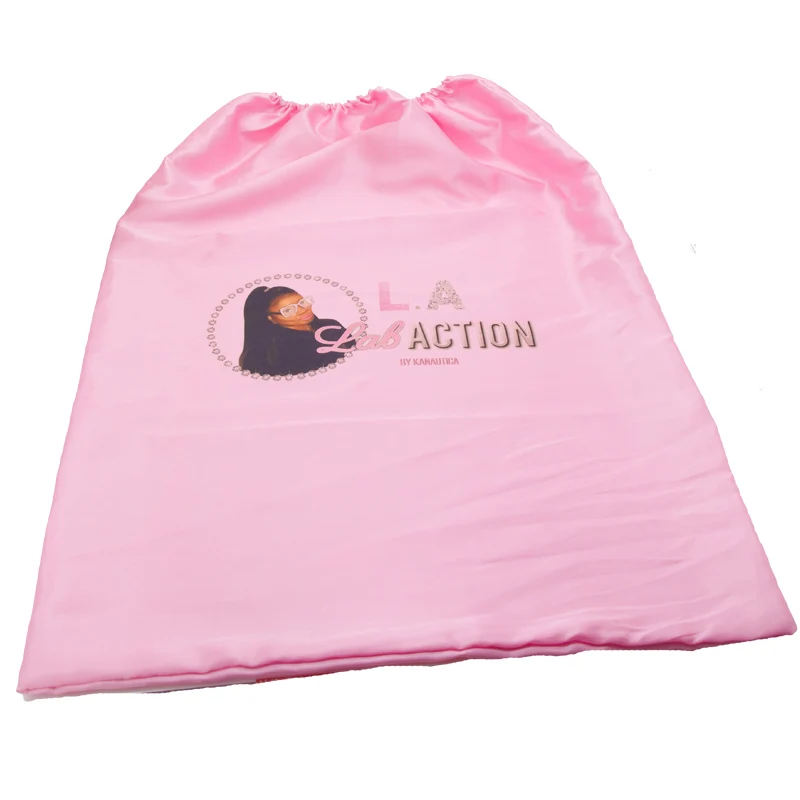 Изготовление на заказ лого ярко розовые девственные волосы для наращивания