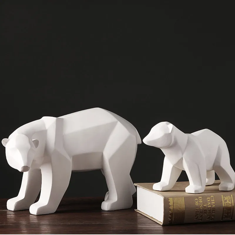 Украшения в виде белого Белого Полярного Медведя с геометрическим сечением