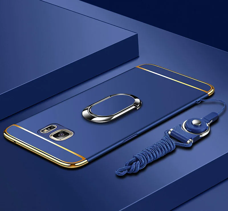 Blue DIYABEI для samsung Galaxy S6 G9200 s6 edge G9250 S6 Edge Plus G9280 задняя крышка чехол для телефона с подставкой Магнитный кронштейн - Цвет: Blue