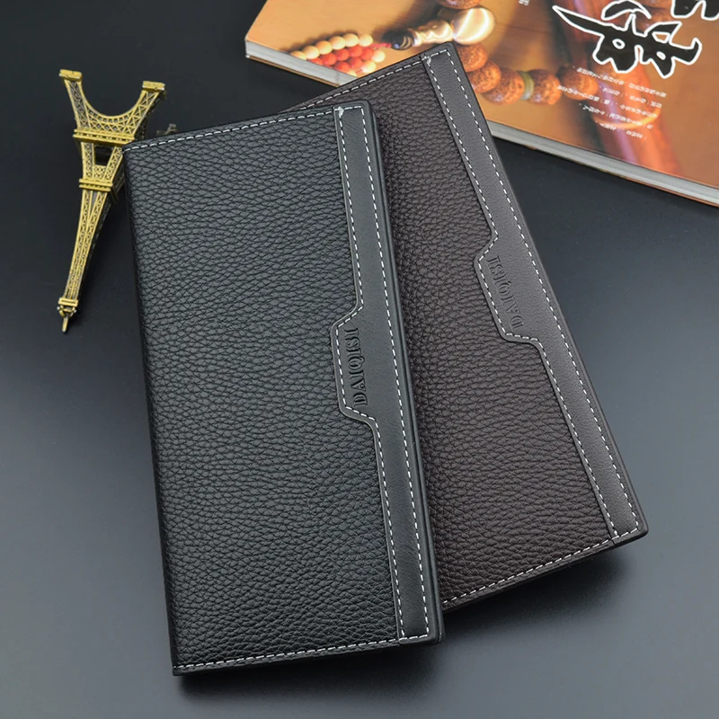Marca hombres del designer larga cartera cuero matorral Monederos dinero masculino bolsillo Pochette embrague tarjeta tutulares | Багаж и