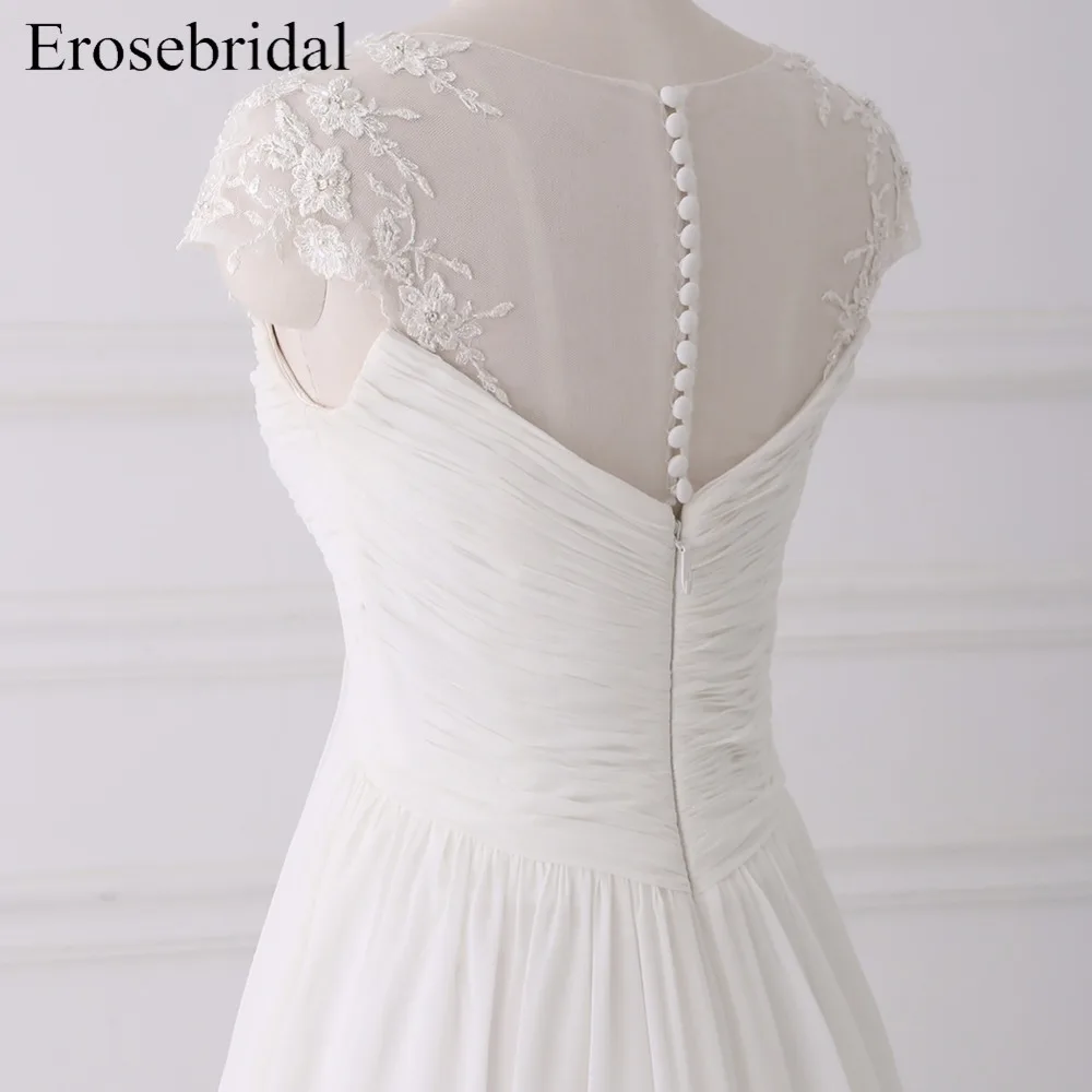 Простое богемное свадебное платье es Erosebridal 2019 шифоновое элегантное на молнии