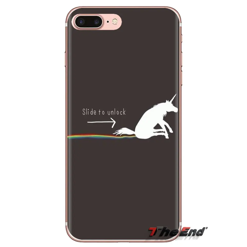 Silicone Case Cover Slide To Unlock Unicorn Rainbow For Xiaomi Mi4 Mi5 Mi5S Mi6 Mi A1 A2 5X 6X 8 9 Lite SE Pro Max Mix 2 3 2S |