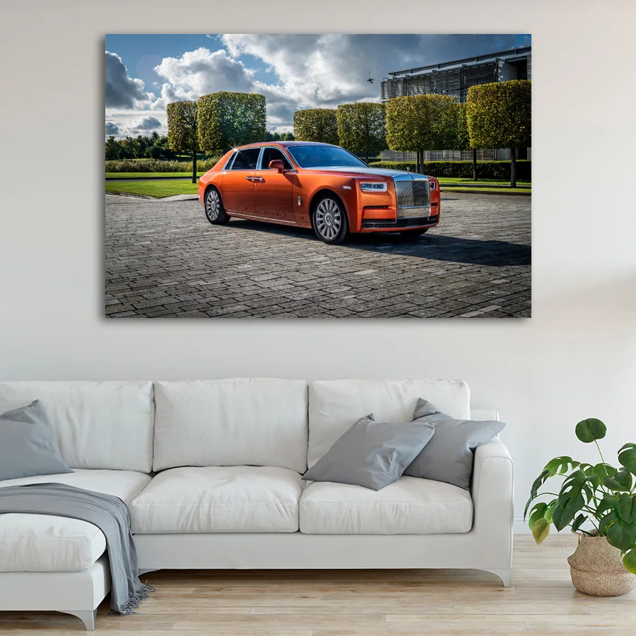 Luxury Car Orange Rolls Royce Wallpaper Posters and Prints Canvas Art Paintings For Room Decor | Дом и сад