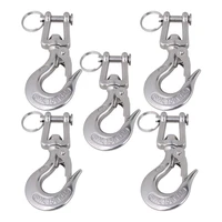 5pcs 304 stainless steel american type trigger clevis type swivel eye lifting snap tone hook with 150kg working load limit