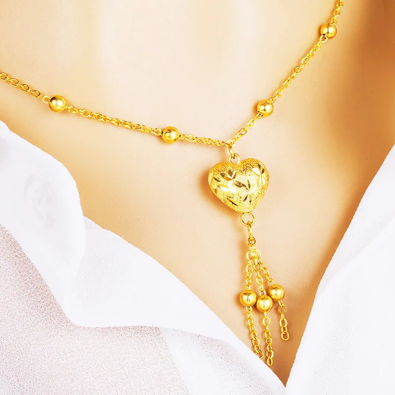 VAMOOSY 2018 New Luxury Gold Color Jewelry Heart Necklaces &amp Pendants Chain Choker Clavicular Necklace Collar for Women Bijoux |